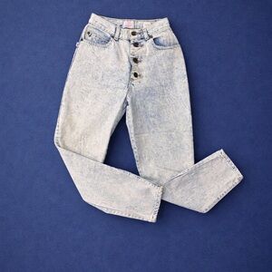 EUC RARE! VINTAGE 💙 80s 90s Sasson Acid Wash Ribcage Mom Denim Pants size 7
